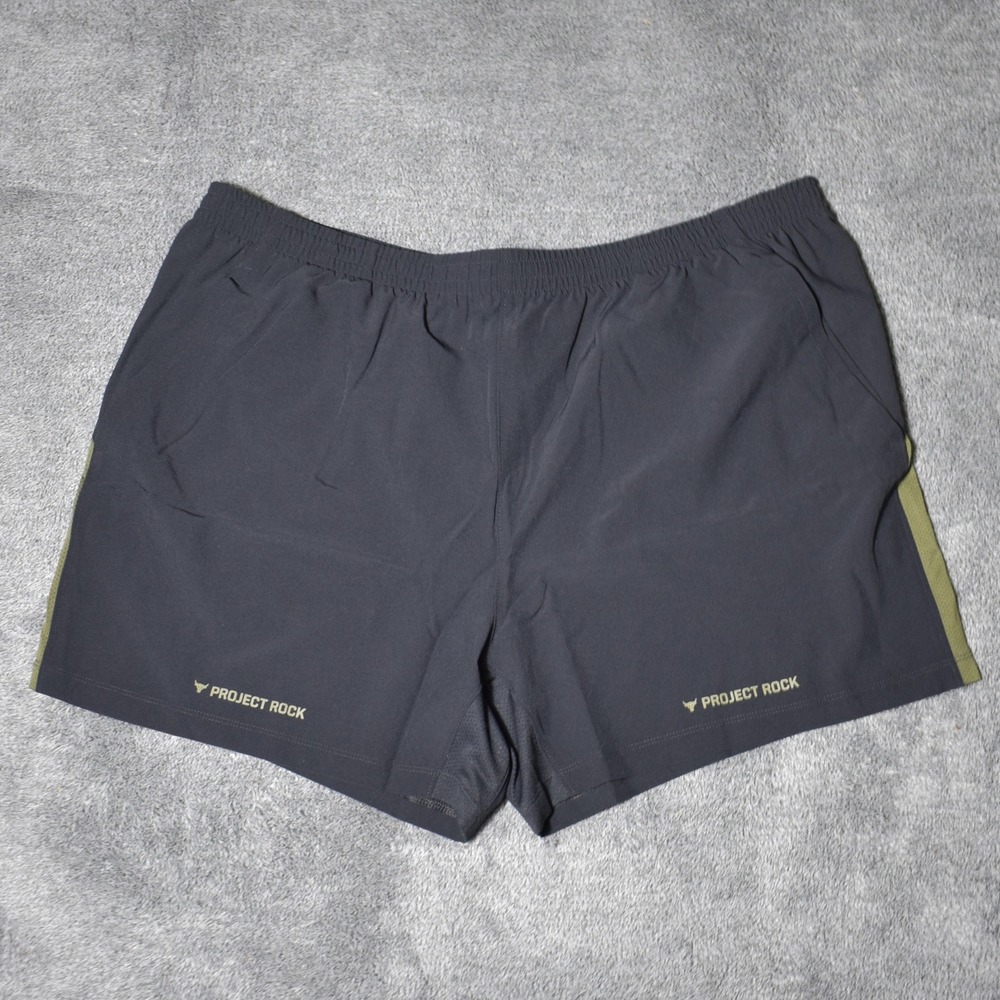 Under Armour Project Rock Ultimate 5" Shorts Men's 2XL Black Marine OD Green NEW